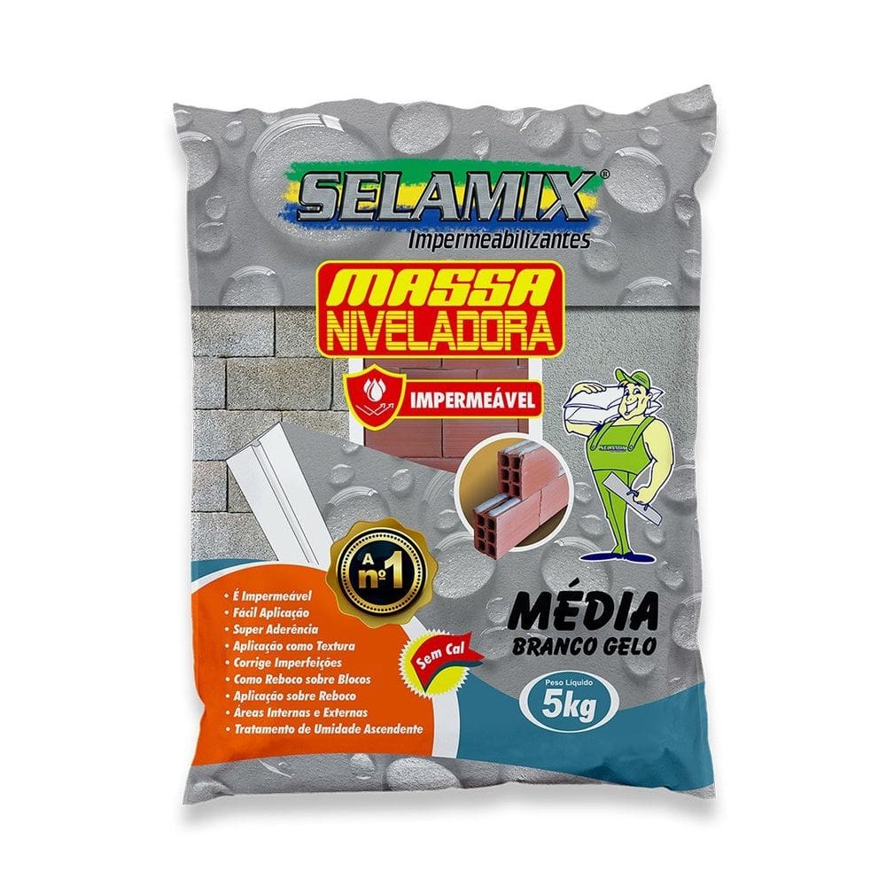 Massa Niveladora Média Branco Gelo