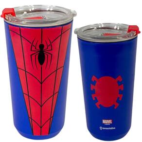 Copo Homem-Aranha Spider-Man Térmico Quente Gelado 500ml Com Tampa Oficial Marvel