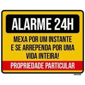 Kit 5 Placas Alarme 24 Horas Mexa Um Instante Se Arrependa