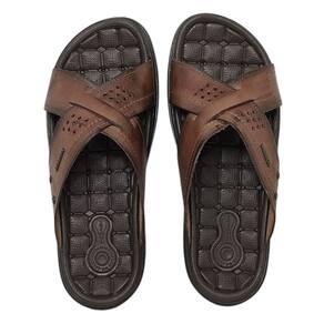 Chinelo Masculino Slide Dia a Dia Conforto Couro Pegada