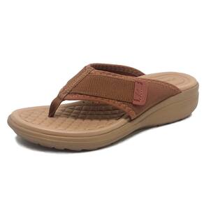 Chinelo Feminino Anabela Baixo Tecido Conforto Pegada
