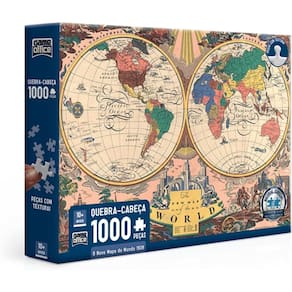 O Novo Mapa do Mundo: 1928 Quebra-cabeça 1000 peças -Toyster