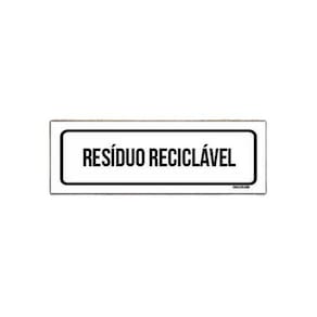 Placa De Sinalização Setor - Resíduo Reciclável 23X9