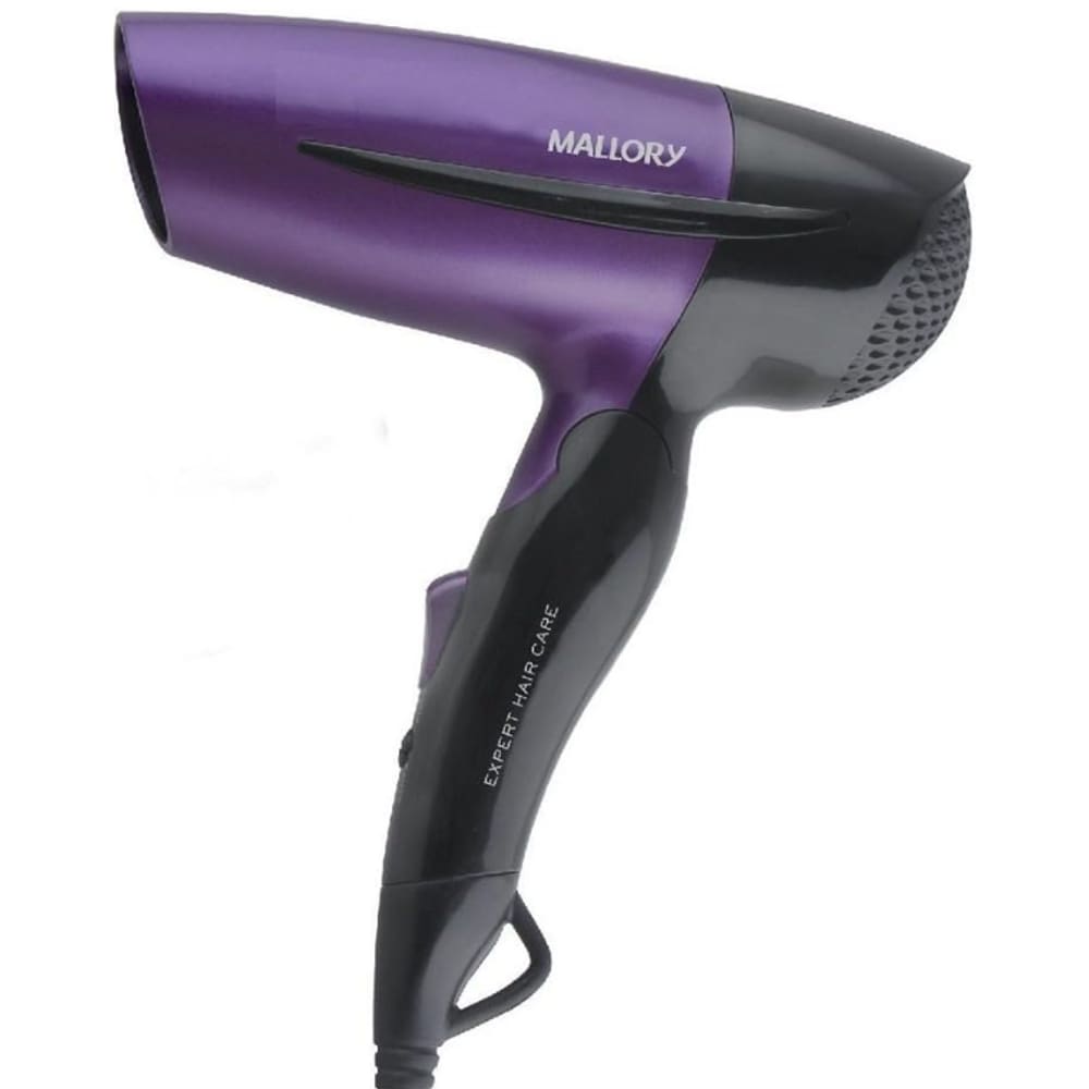 Secador De Cabelos Viagem Dobravel 1250W Mallory Bivolt Roxo