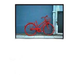 Quadro Decorativo Fotografia Bicicleta Vermelha 34x23cm