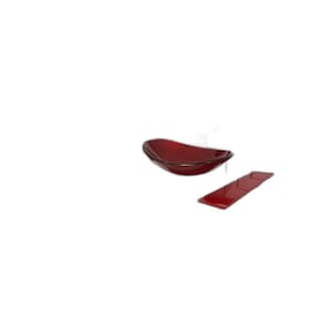 Gabinete De Vidro 60Cm Iq Inox Cuba Oval - Vermelho Cereja