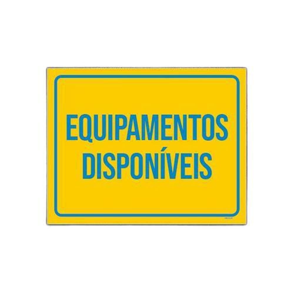 Placa Sinalização Equipamentos Disponíveis 18x23cm 3un