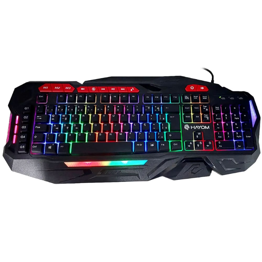 Teclado Gamer USB Hayom RGB ABNT2 Preto