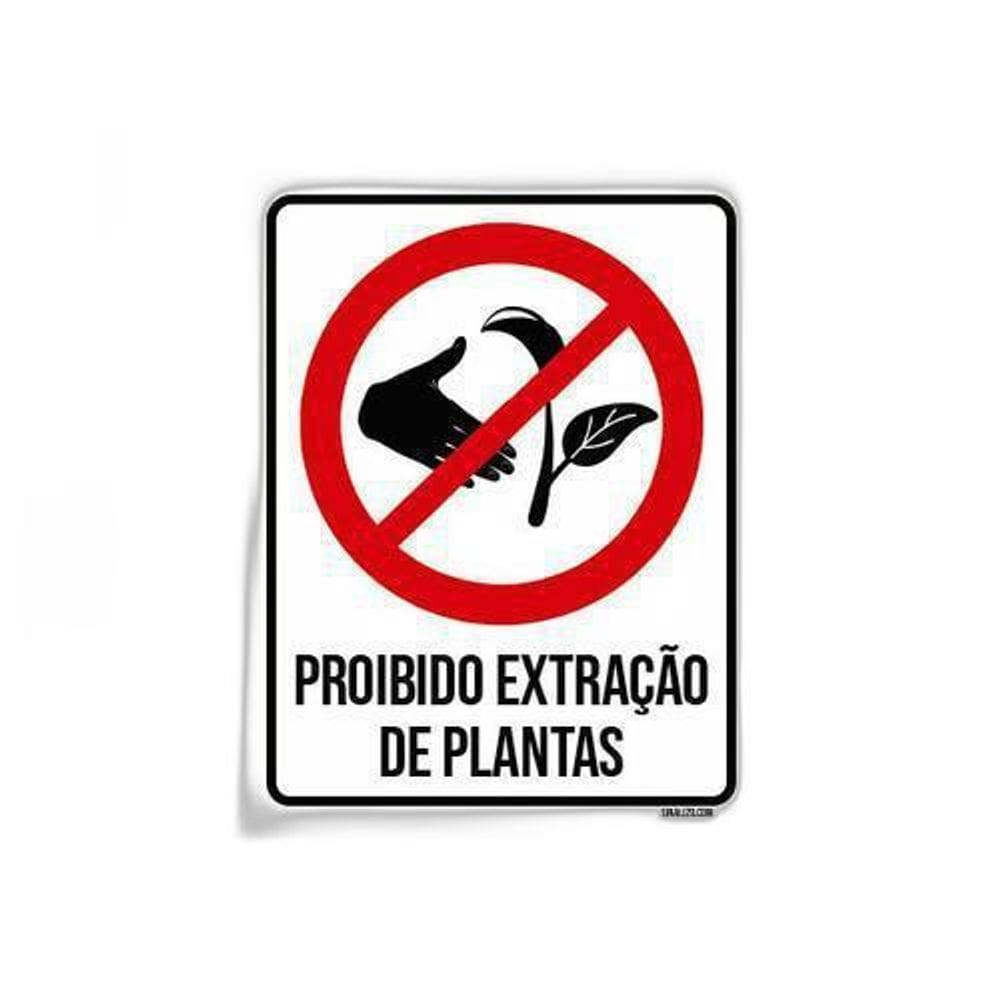 Kit 5 Placas Sinalização - Proibido Extração De Plantas