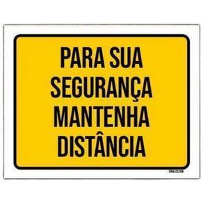 Kit 5 Placas Para Sua Segurança Mantenha Distância