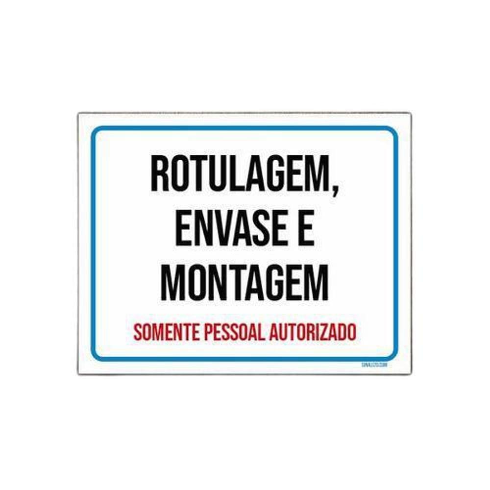 Placa Sinalização Rotulagem Envase Montagem 18x23cm 3un