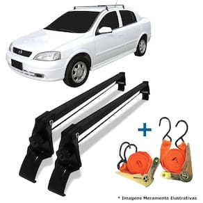 Rack Teto Astra 1999-2013 + Cintas Amarração Vhip 45kg Preto