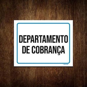 Kit 3 Placas Sinalização Ambiente Departamento Cobrança