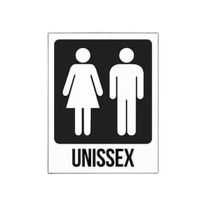 Placa Banheiro Unissex Masculino E Feminino  36X46