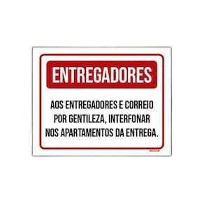 Placa Entregadores Correio Interfonar Apartamentos 18x23 3un