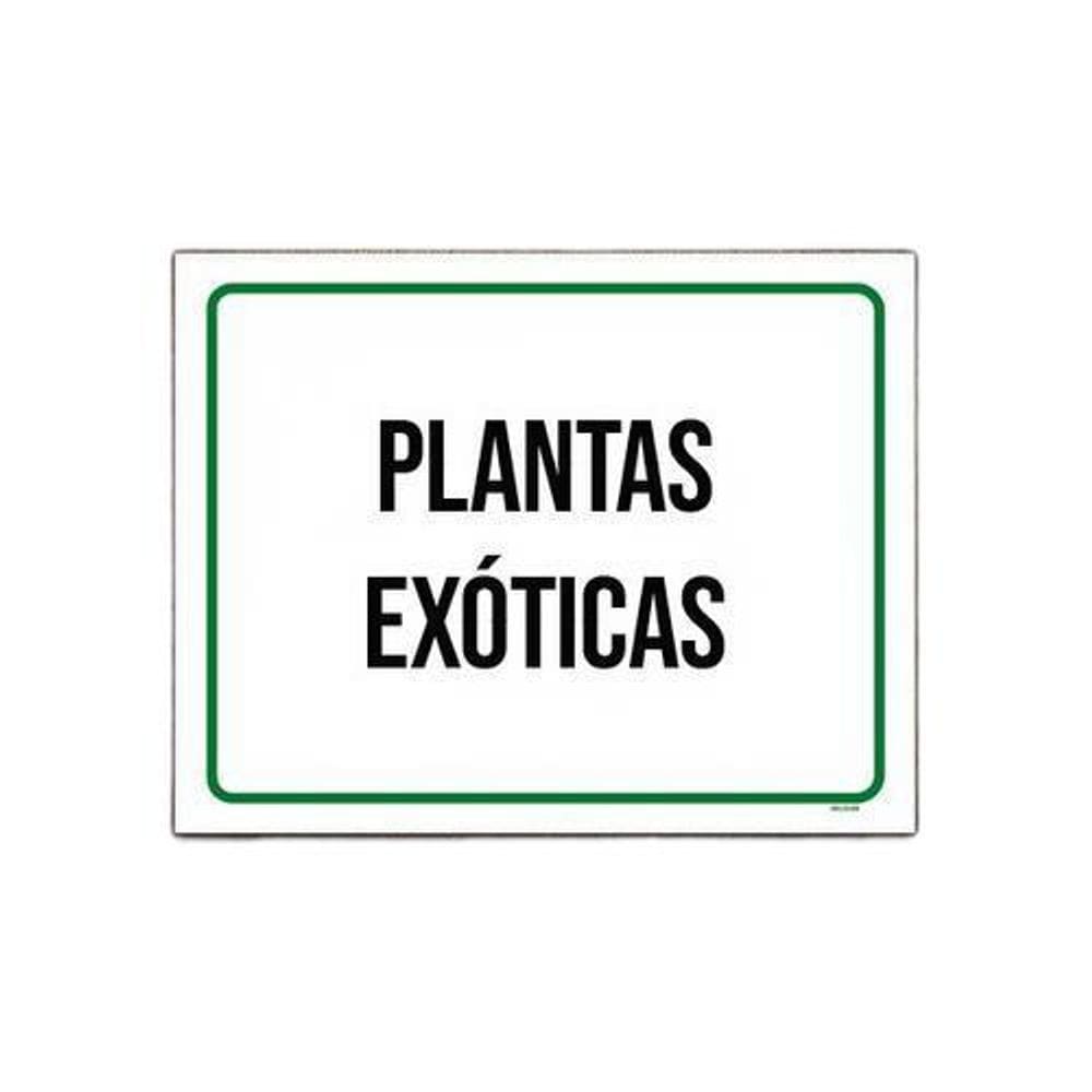 Placa Sinalização Plantas Exóticas 18x23cm 10un