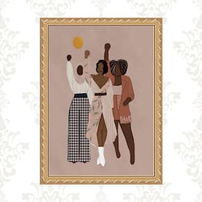 Quadro Moldura Dourada Viva A Diversidade 45X34Cm