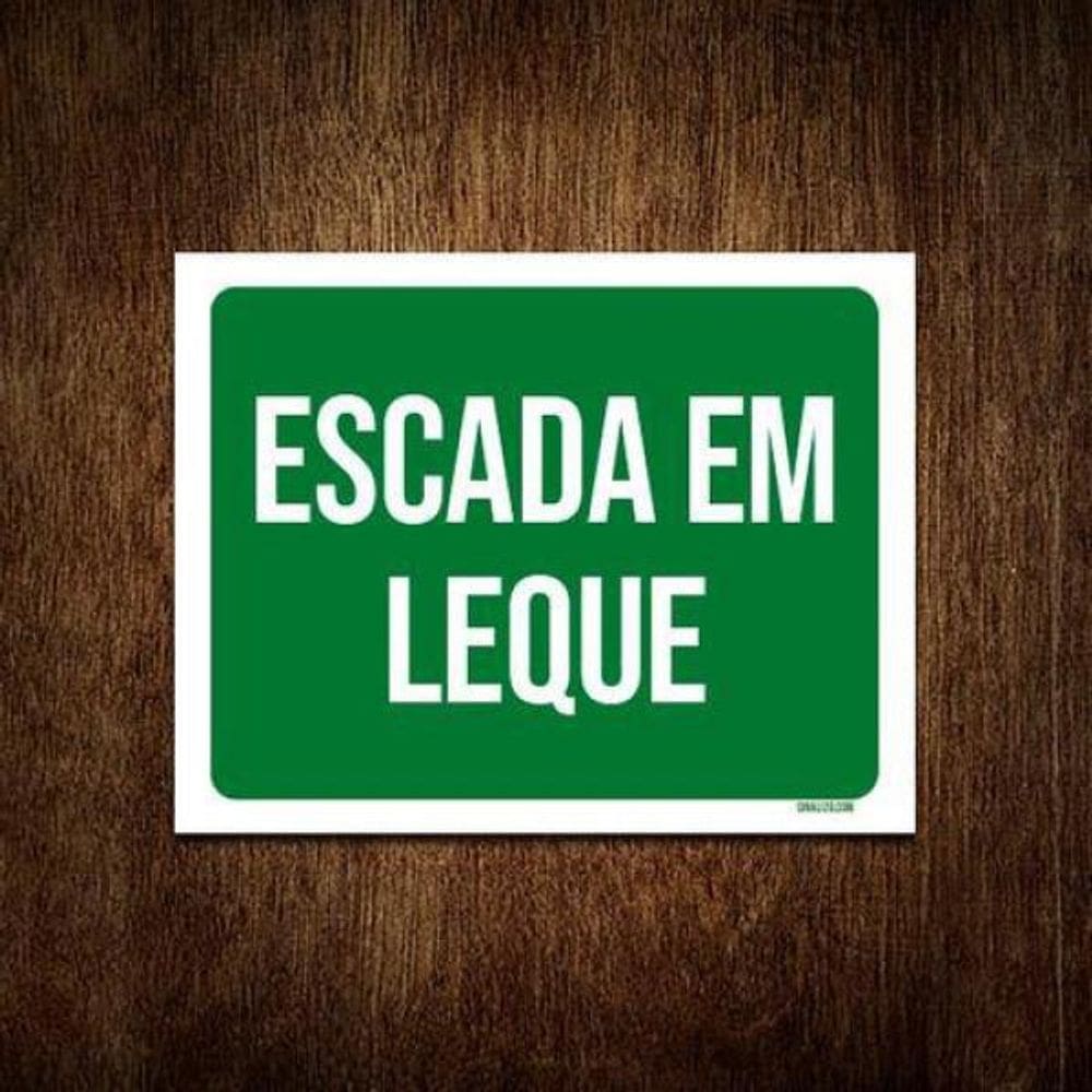 Kit 10 Placas Sinalização Escada Em Leque
