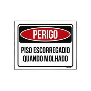 Placa Perigo Pisoescorregadio Quando Molhado 27X35