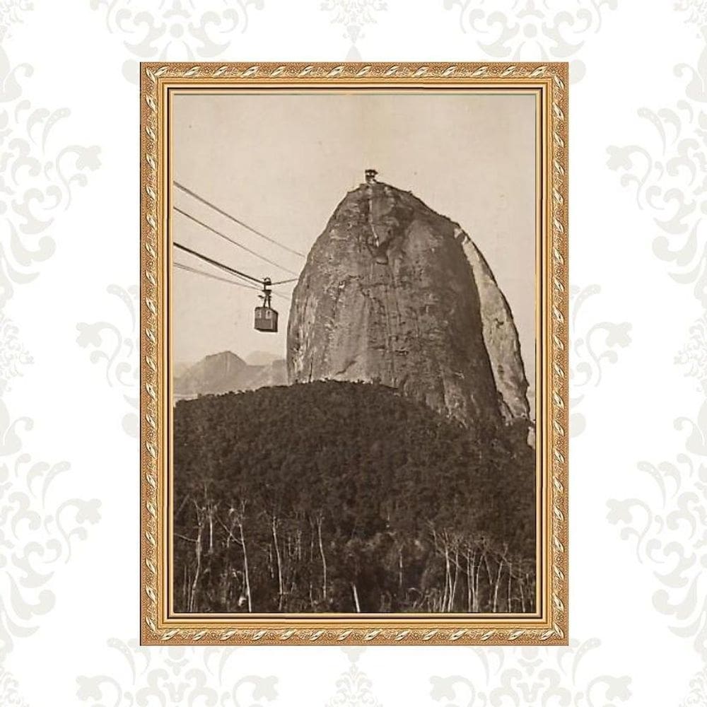 Quadro Moldura Dourada Rio De Janeiro 33X24Cm