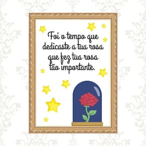Quadro Moldura Dourada Pequeno Príncipe 33X24Cm