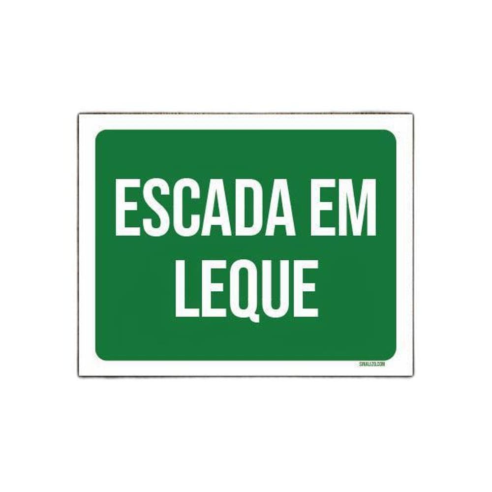 Placa Sinalização Escada Em Leque 27X35