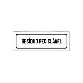 Placa De Sinalização Setor - Resíduo Reciclável 23X9