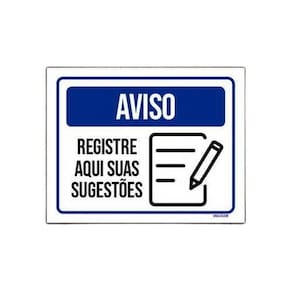 Kit 5 Placas Aviso Registre Aqui Suas Sugestões