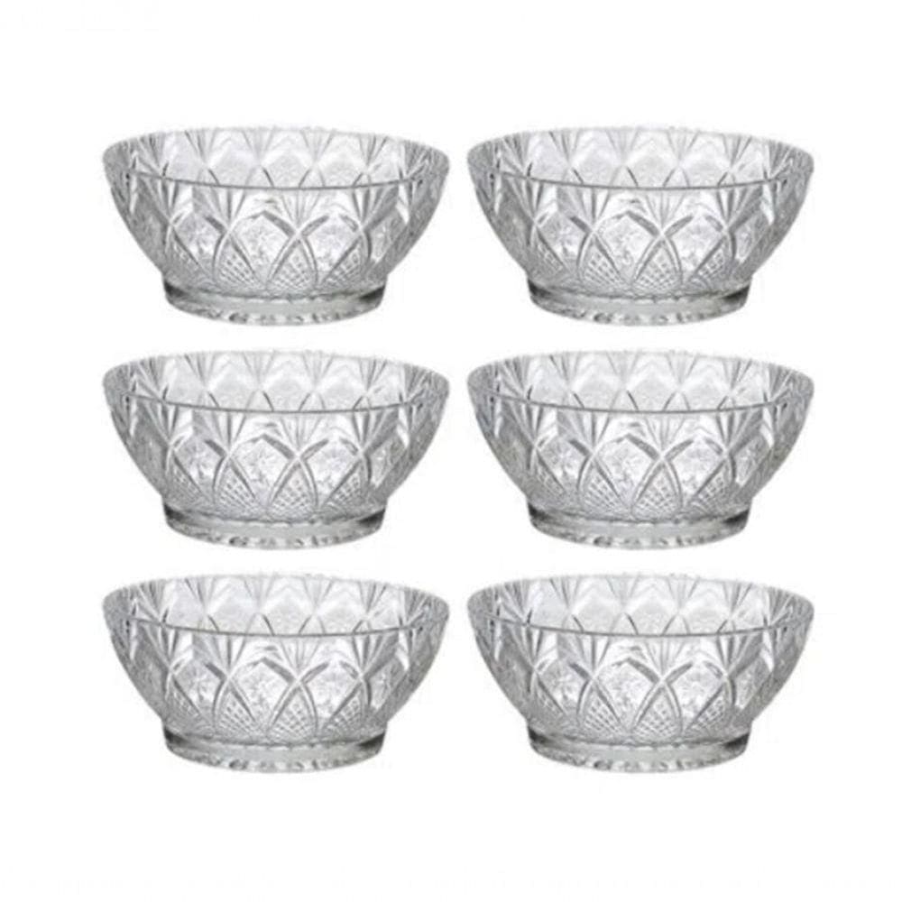 Jogo Sobremesa Tigela Taça Cristal Vidro 6 Peças 330ml