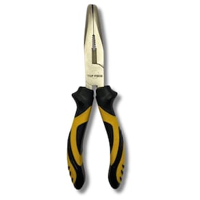 Alicate Bico Torto 8" Curvo Tipo Telefone Niquelado Aço Carbono Cabo Borracha Termoplástica