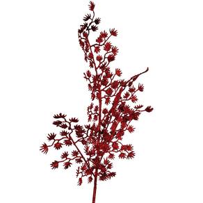 Galho Decorativo Natal Geada Glitter Vermelho Luxo 50cm - Bela Flor