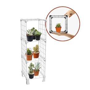 Prateleira Suporte para Vasos Suculentas 3 Nichos com 20cm Decoração de Casa Varanda