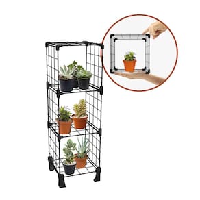 Prateleira Suporte para Vasos Suculentas 3 Nichos com 20cm Decoração de Casa Varanda