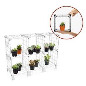 Prateleira Suporte para Plantas com 6 Nichos de 20cm Objetos Decorativos Livros Sala Varanda Banheiro Quarto