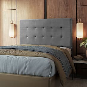 Cabeceira Viena Casal Costura e Capitonê 1,40 Cm Cinza