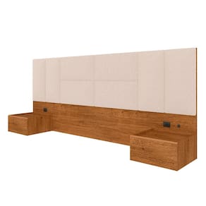 Cabeceira Suspensa Cama Casal Panamá Com Led Fre/bouclé Off White - Ma