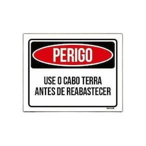 Kit 5 Placas Perigo Use Cabo Terra Antes Reabastecer