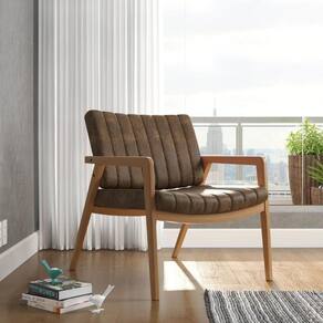 Poltrona para Sala de Estar Uxuá 521 Nobuck Marrom