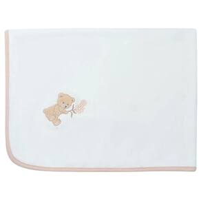 Manta Infantil De Suedine Hug Urso New Baby Rosa