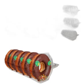 Kit C/100 Embalagem Descartável Delivery Para Donuts 10X25Cm