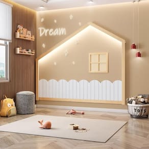 Moldura Infantil Casinha Dream Decor com Led Casatema Branco/Natural