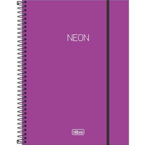 Caderno Espiral Capa Plástica 1 Matéria Neon Lilás Tilibra