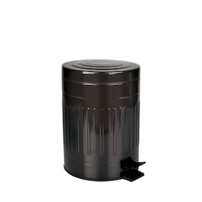 Lixeira Com Pedal E Balde Removível 5 Litros Inox Retrô Mor Preto