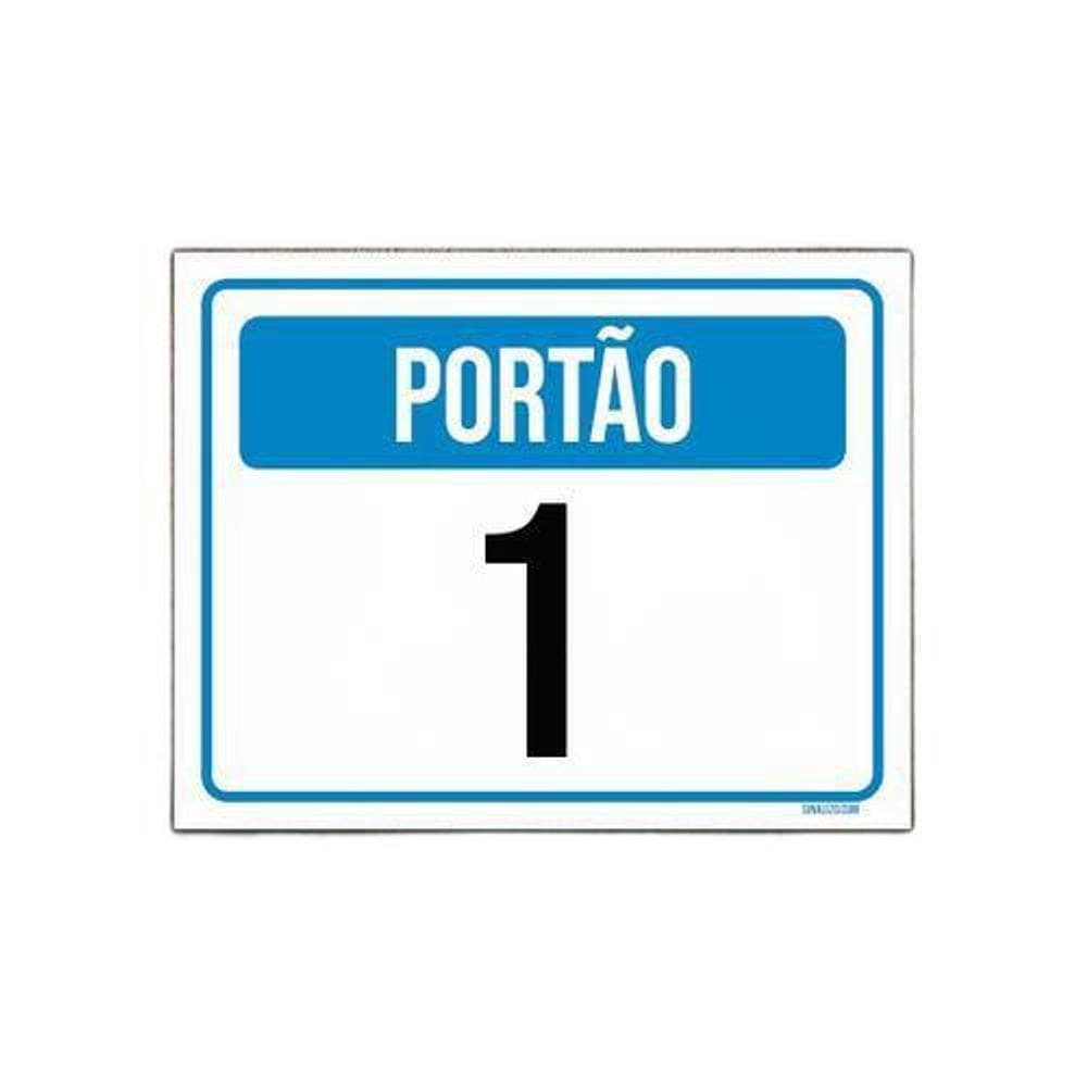 Placa Sinalização Identificação Portão 1 18x23cm 3un