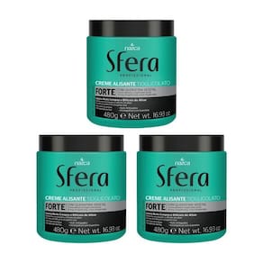 Alisante Para Cabelo Sfera 480G Forte - Kit Com 3Un