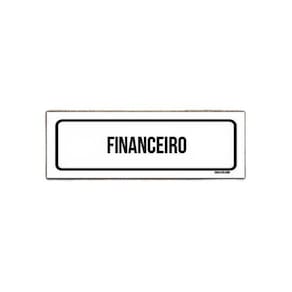 Placa De Sinalização Setor - Financeiro  23X9