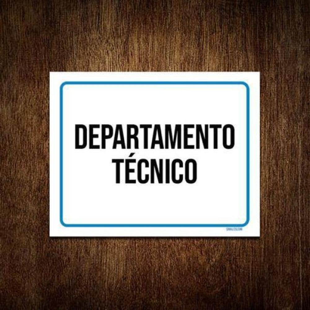 Kit 10 Placas Ambiente Sinalização Departamento Técnico