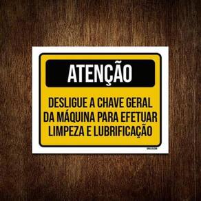 Kit 5 Placas Atenção Desligue Chave Geral Limpeza