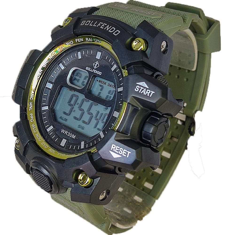 Relogio Militar Verde Oliva Resistente Digital Masculino Top