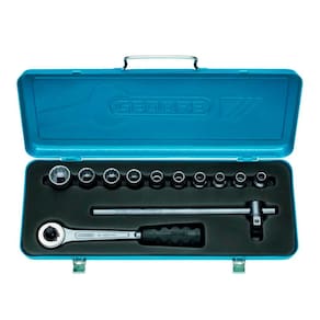Jogo de Soquete Estriado de 3/8" à 1" e Acessórios Encaixe de 1/2" com 12 Peças - Gedore 015554
